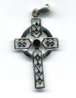 Keltisches Kreuz mit Schmuckstein violetter Stein